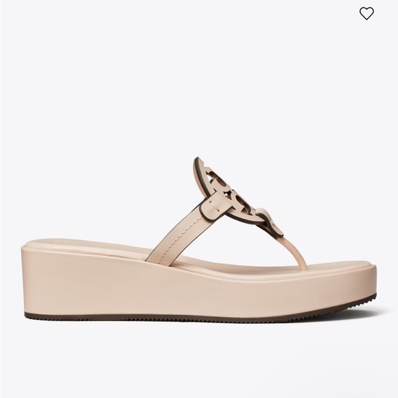 Tory Burch  MILLER WEDGE SANDAL
$275 size 9.5 gently used
Color: Soft Pink - Picture 5 of 16